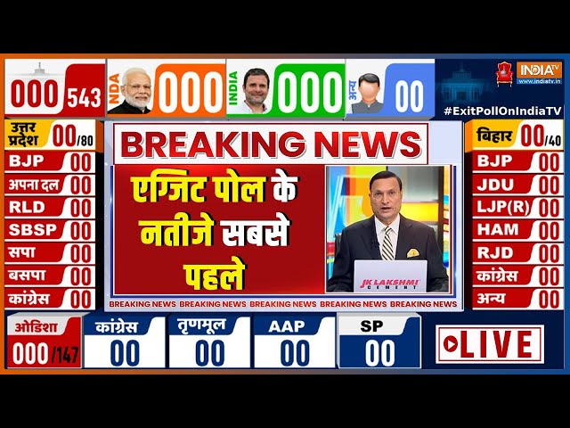 ⁣Exit Poll Loksabha Result 2024 Live: एग्जिट पोल के नतीजे सबसे पहले LIVE | PM Modi | Indi Alliance