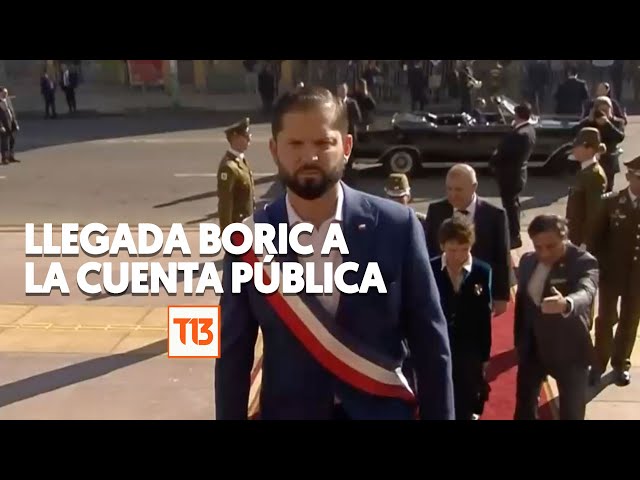 ⁣Así fue la llegada del Presidente Gabriel Boric al Congreso para la Cuenta Pública