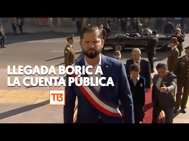 Así fue la llegada del Presidente Gabriel Boric al Congreso para la Cuenta Pública