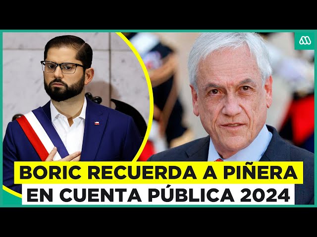 ⁣Boric recuerda a Piñera durante discurso en Cuenta Pública 2024