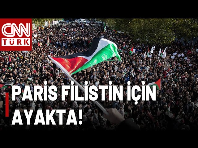 ⁣"Kalbim Senin İçin Yanıyor Filistin" Paris, Gazze Direnişi İçin Yürüyor!