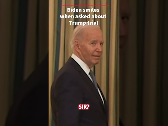 ⁣President Biden grins when asked about Trump’s conviction #shorts