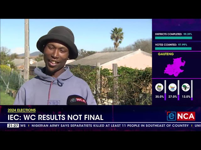 ⁣2024 Elections | IEC: Western Cape results not final