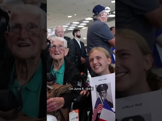 ⁣World War II veterans arrive in France for ceremonies commemorating 80th anniversary of D-Day