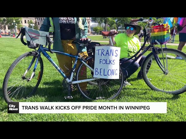 ⁣The streets of Winnipeg turned blue, pink and white for a Trans Pride Rally and March
