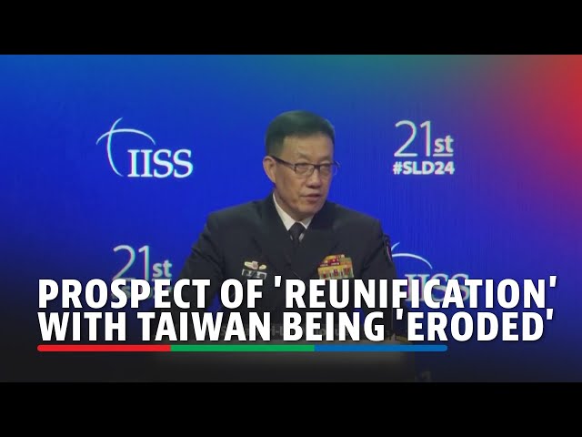 ⁣China's defence minister says prospect of 'reunification' with Taiwan being 'ero