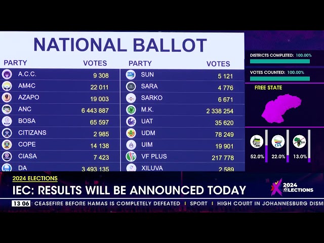 ⁣2024 Elections | Results will be announced on Sunday - IEC