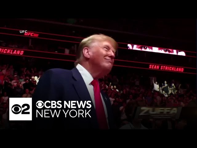 ⁣Trump attends UFC fight in New Jersey days after guilty verdict