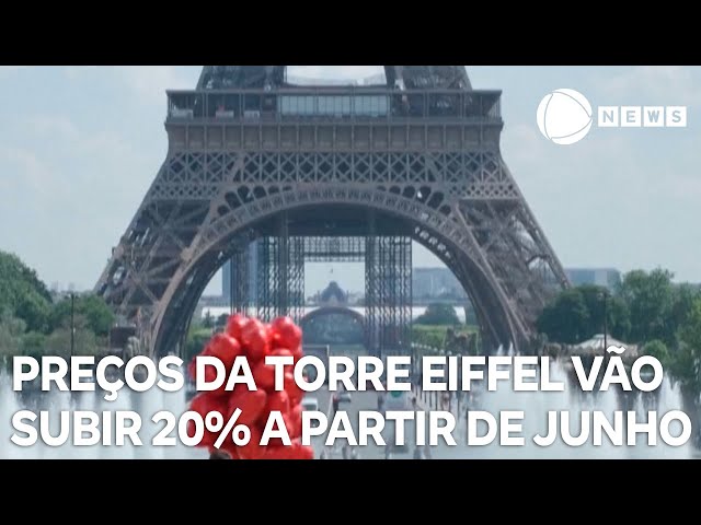 ⁣Preços da Torre Eiffel vão subir 20% a partir de junho