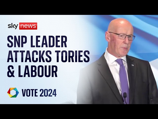 ⁣SNP's John Swinney launches campaign with attacks on Tories & Labour | General Election 202