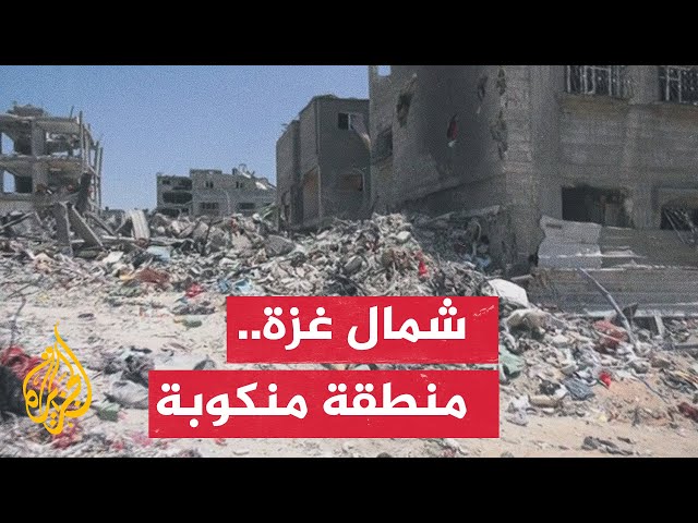 ⁣مراسل الجزيرة أنس الشريف يرصد جانبا من الدمار في شمال غزة