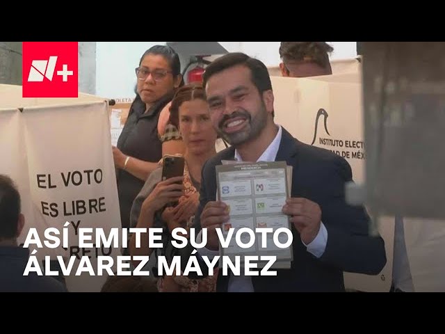 ⁣Álvarez Máynez, candidato a la presidencia, emite su voto en la colonia Condesa, CDMX - N+