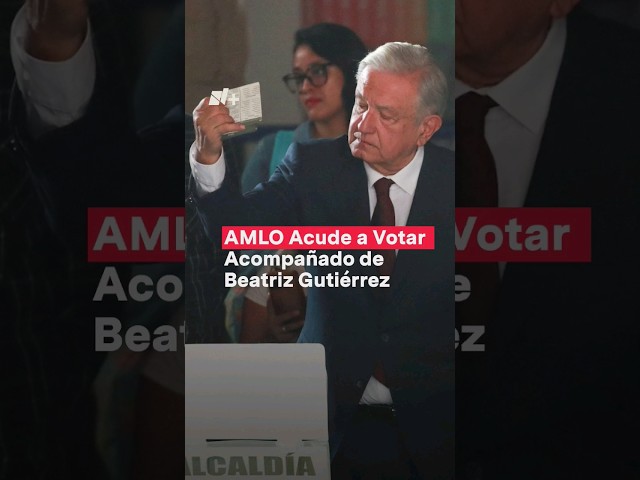 AMLO acudea votar acompañado de Beatriz Gutiérrez #nmas #shorts