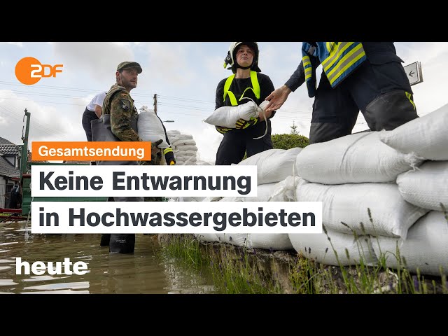 ⁣heute 19:00 Uhr vom 02.06.24 Hochwasserlage, Tod von Polizist nach Messerangriff, Lübcke-Gedenkfeier