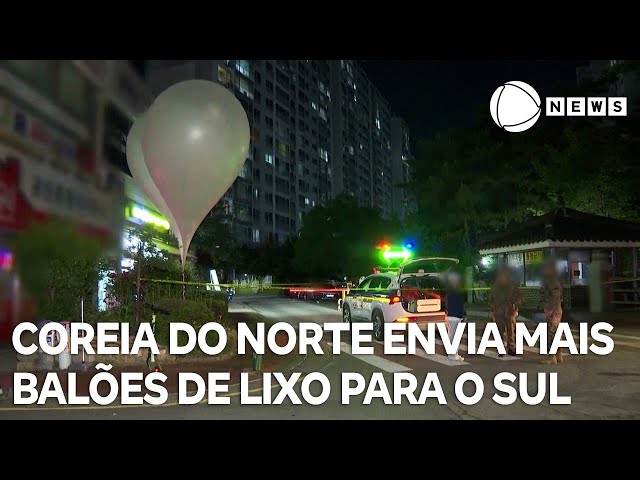 ⁣Coreia do Norte envia mais 600 balões com lixo ao vizinho do Sul