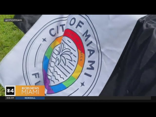 ⁣Miami City Hall raises Pride flag to mark first day of Pride Month