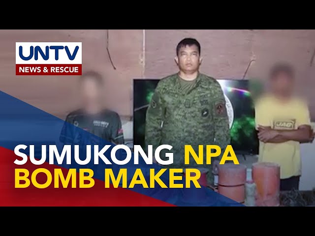 ⁣Lider at bomb maker ng NPA, sumuko sa Philippine Army sa Camarines Norte