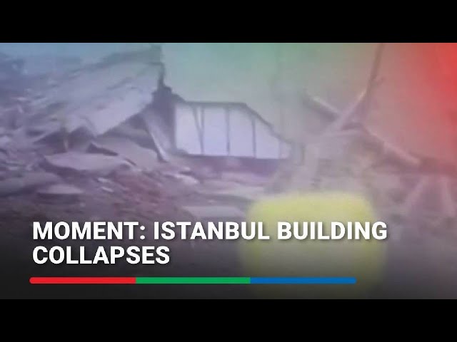 ⁣MOMENT: Istanbul building collapses | ABS-CBN News