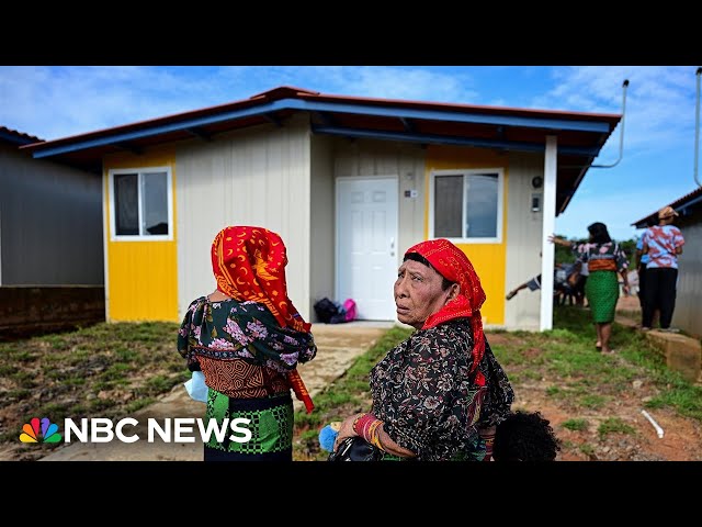 ⁣Evacuated Indigenous islanders react to new housing built by Panama government