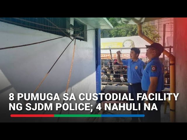 ⁣8 pumuga sa custodial facility ng SJDM police, 4 nahuli na