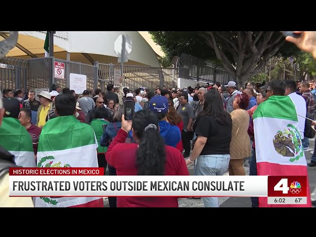 ⁣Mexican voters frustrated with long lines at consulate's office