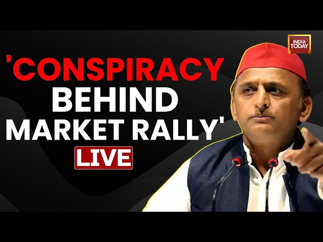 ⁣Akhilesh Yadav LIVE News: Akhilesh Sees Conspiracy Behind Market Rally, Launches Scathing Attack