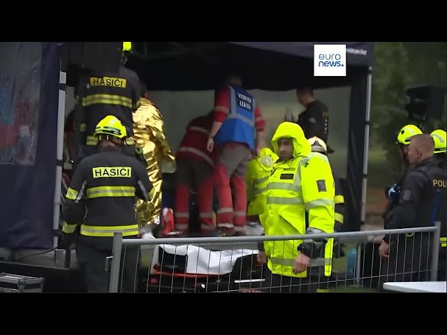 ⁣Al menos 18 heridos, incluido un niño, por la caída de un rayo en la República Checa