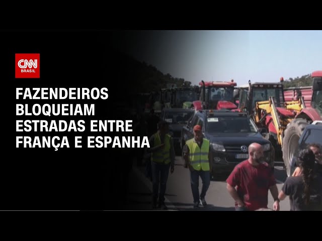 ⁣Fazendeiros bloqueiam estradas entre França e Espanha | CNN NOVO DIA