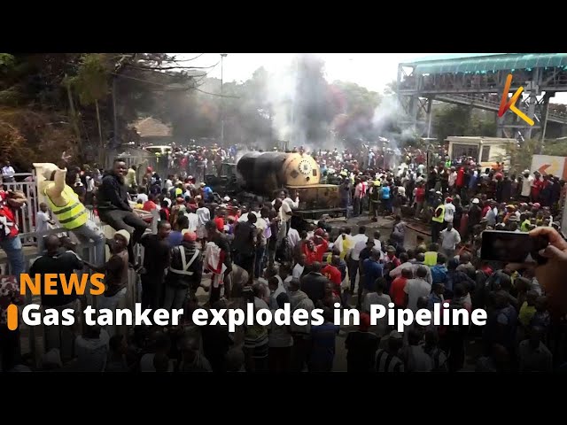 ⁣Two people rushed to hospital after a gas tanker explodes in Pipeline Estate, Nairobi