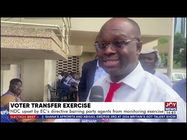 ⁣Voter Transfer Exercise: NDC upset by EC's directive barring party agents from monitoring exerc