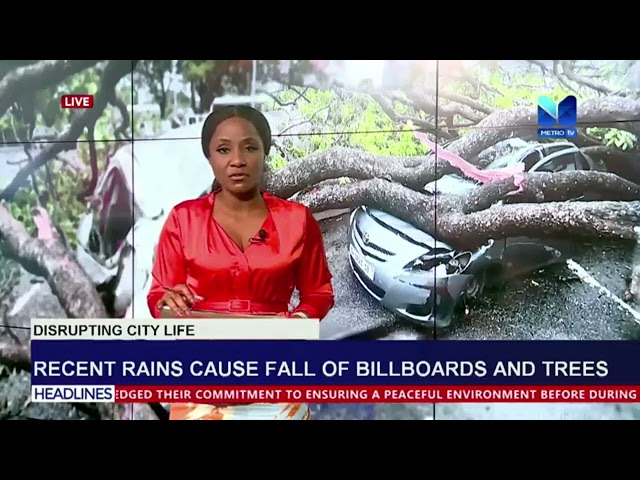 ⁣Recent rains pull down billboards and trees causing damage to several properties