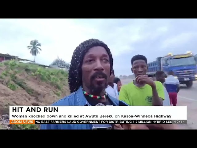 ⁣Woman knocked down and killed at Awutu Bereku on Kasoa Winneba Highway -  (03-06-24)