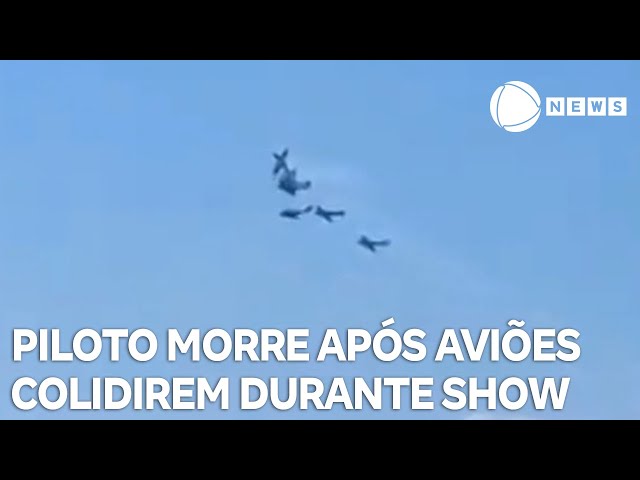 ⁣Piloto morre após aviões colidirem durante show em Portugal