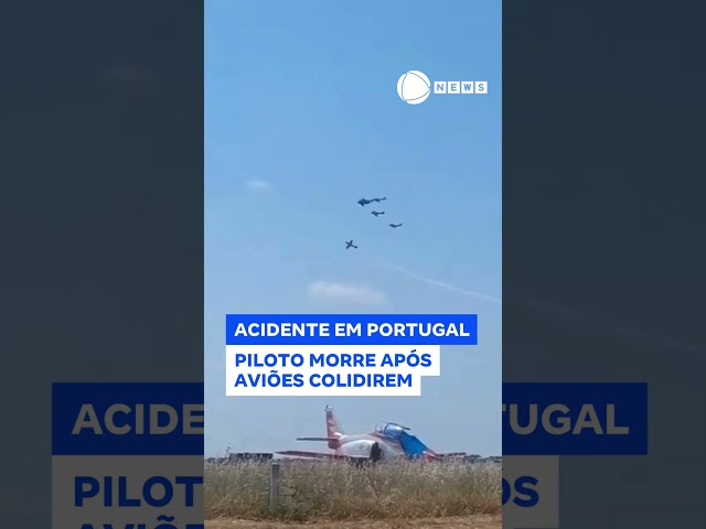 ⁣Piloto morre após aviões colidirem durante show em Portugal  #RecordNews #Shorts