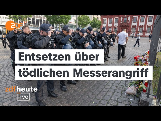 ⁣Polizist stirbt nach Messerangriff in Mannheim | ZDFheute live von der Gedenkveranstaltung