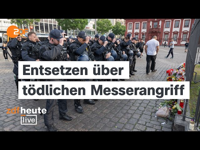 Polizist stirbt nach Messerangriff in Mannheim | ZDFheute live von der Gedenkveranstaltung