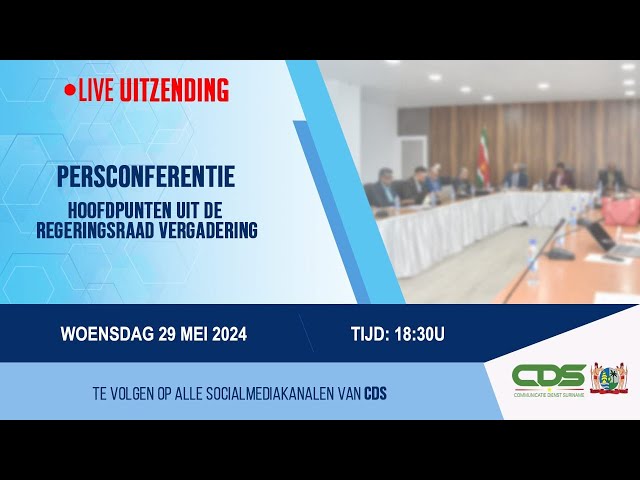 PERSCONFERENTIE HOOFDPUNTEN UIT DE REGERINGSRAAD VERGADERING 29-05-2024