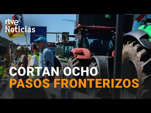 ⁣Los AGRICULTORES BLOQUEAN la FRONTERA entre ESPAÑA y FRANCIA antes de las ELECCIONES EUROPEAS | RTVE