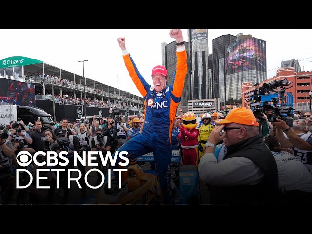 ⁣Scott Dixon wins record 4th Detroit Grand Prix in caution-filled race