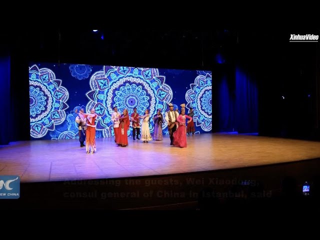 ⁣Artists from China's Xinjiang stage performance in Türkiye's Istanbul