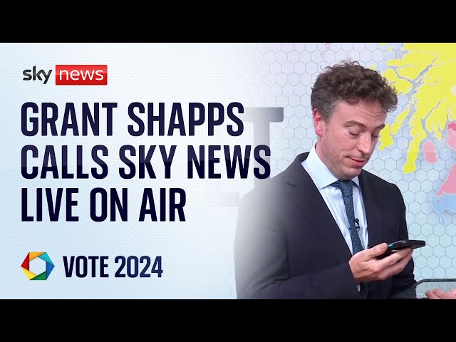 ⁣General Election: Grant Shapps calls Sky News live on air as poll predicts he'll lose seat