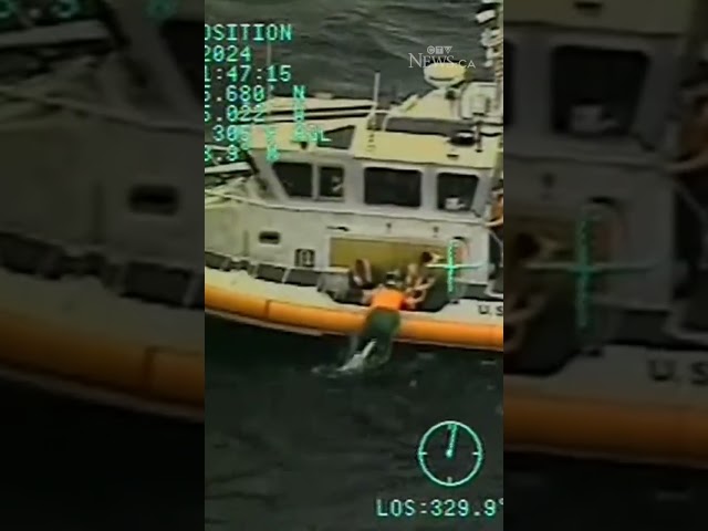 ⁣WATCH: Man rescued from sinking boat