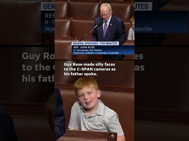 ⁣C-SPAN camera captures hilarious antics by congressman's son #Shorts