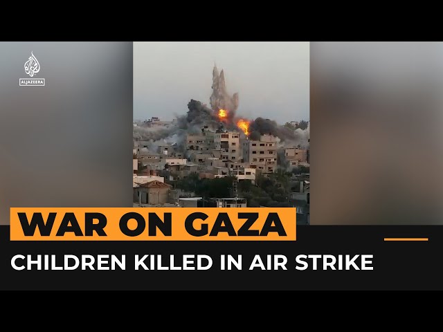 ⁣Video captures moment of deadly Israeli air strike on Gaza refugee camp | AJ #Shorts