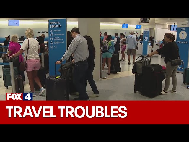 ⁣Storms cause travel troubles at DFW Airport