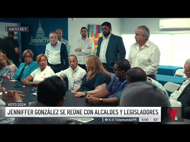 ⁣Jenniffer González se reúne con alcaldes y legisladores