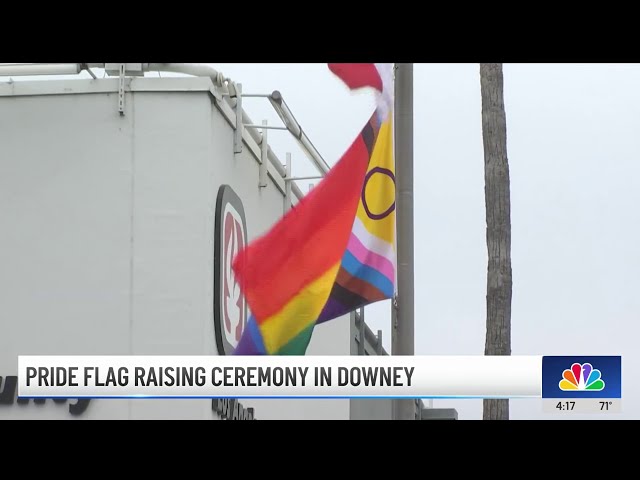 ⁣Pride Flag flown in Downey in protest to city council's decision
