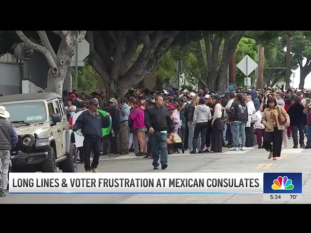 ⁣Long lines and voter frustration at Mexican consulates