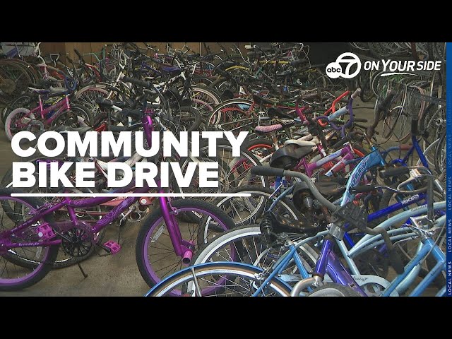 ⁣Community members come together to collect bikes for children in Arkansas