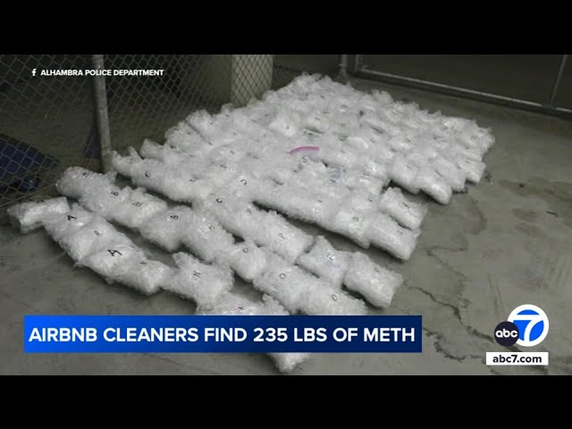 ⁣Cleaning crew finds 235 pounds of meth at Alhambra Airbnb; 2 arrested